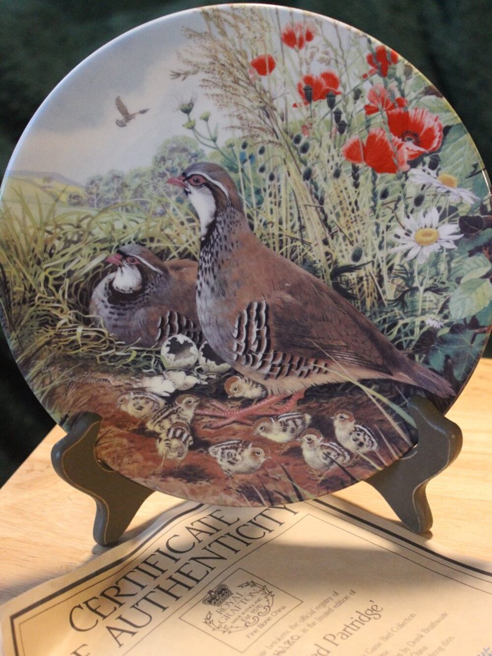 Red Legged Partridge collector plate